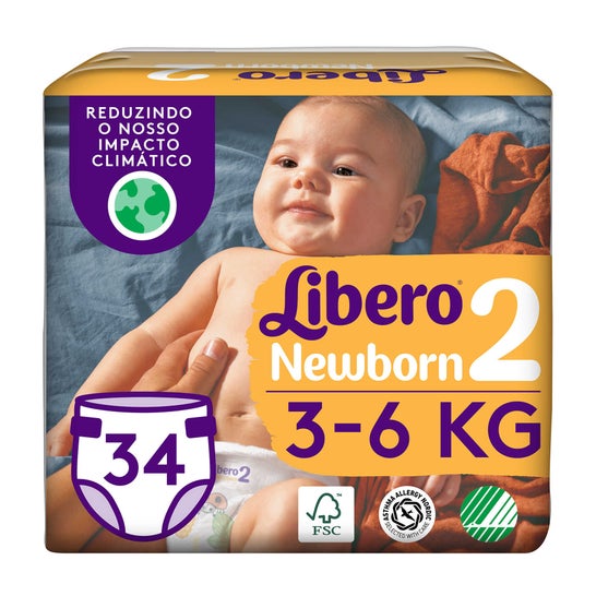 Libero Newborn 2 Pañal 3-6kg 34uds