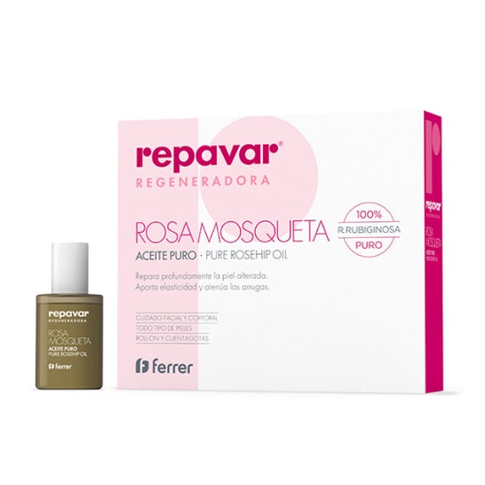 Repavar® Pack Aceite puro de rosa mosqueta 15ml + Bálsamo nariz y labios SPF15+ 10ml