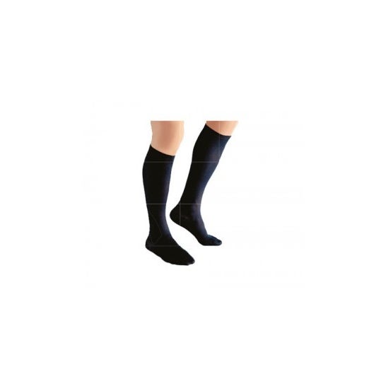 Calzino a compressione preventiva nero Medilast Silver Edition T-L