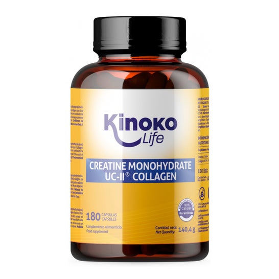 Kinoko Life Creatina Monohidratada 3000mg UC-II Colágeno 180caps