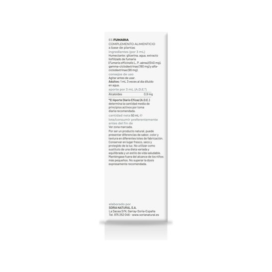 Fumitory Extract Xxi 50 Ml Soria Natural