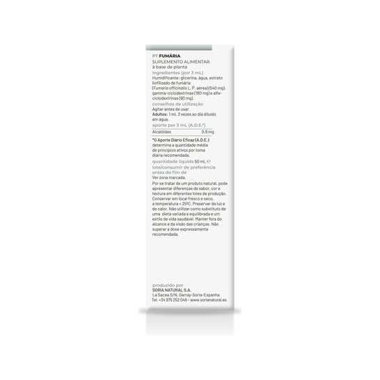 Fumitory Extract Xxi 50 Ml Soria Natural
