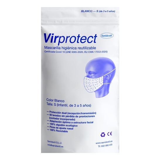 Maschera per bambini Virprotect 3-5 anni Bianco 1 pz