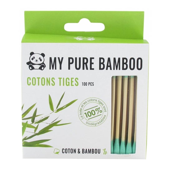 Zähne lächeln meine reine Bambus Algodn Sticks 100uds