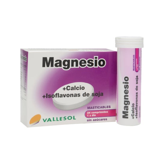 Vallesol Magnesium + Calcium + Isoflavoner 24 Tugbare tabletter
