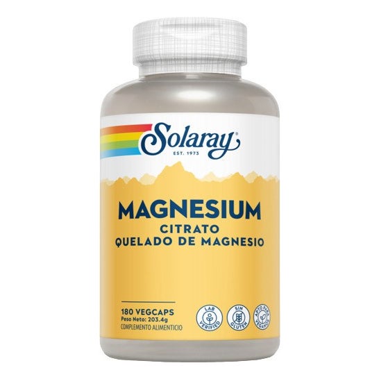 Solaray Magnesium Citrato Quelado de Magnesio 180caps