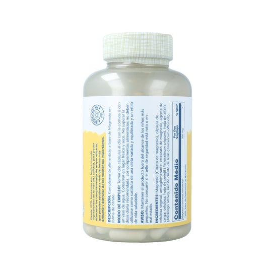 Solaray Magnesium Citrato Quelado de Magnesio 180caps