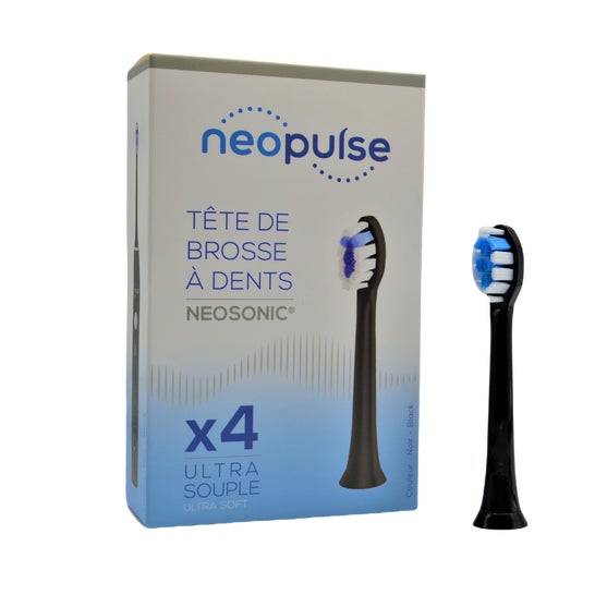 Neopulse Electric Brush Head Neosonic Black Ultra-Soft 4 units