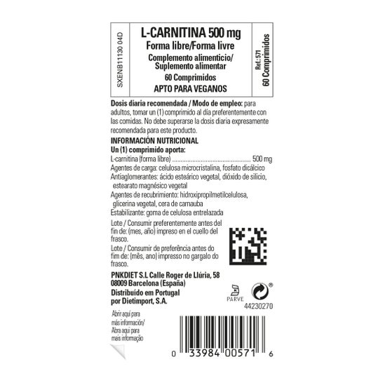 Solgar L-Carnitina 500 mg 60 comp