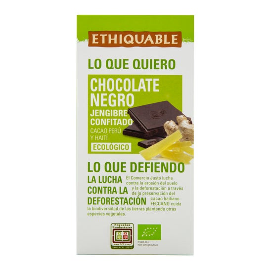Ethiquable Choco Nego Jengibre Confi Bio 100g