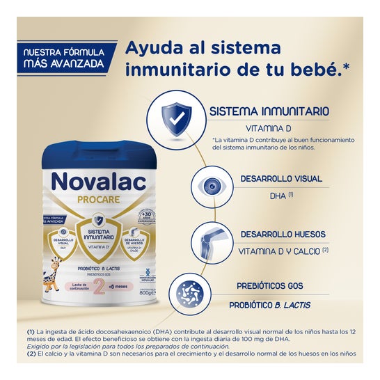 Novalac Procare 2 Leche de Continuación Sistema Inmunitario +6 Meses 800 g