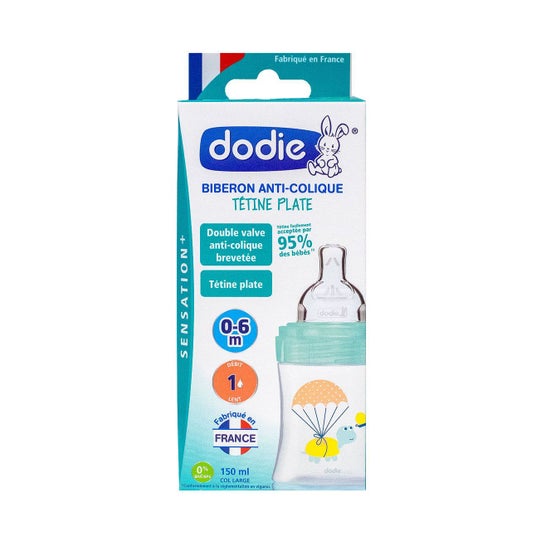 Dodie Anti-Colic Fles 0-6m Schildpad Groen 150ml
