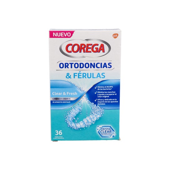 Corega Ortodoncias & Férulas Clear & Fresh 36uds