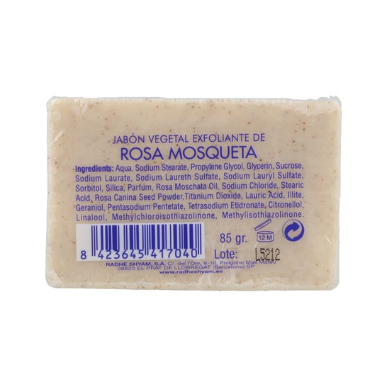 Radhe Shyam Jabón Rosa Mosqueta Exfoliante 125 g