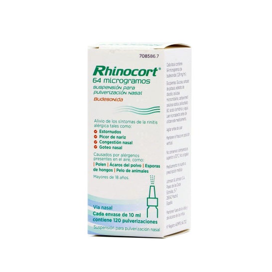 Rhinocort 64 microgramos/dosis, suspensión para spray nasal, frasco de 120 dosis