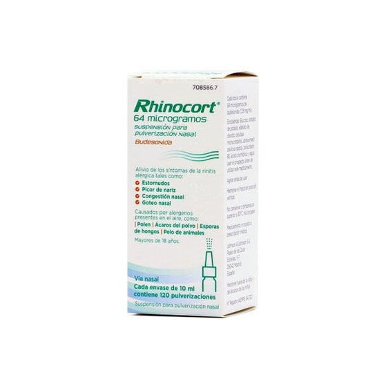 Rhinocort 64 microgramos/dosis, suspensión para spray nasal, frasco de 120 dosis