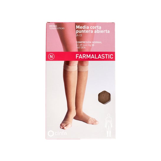 Short Stocking (A-D) Comp Normal Farmalastic Open Toe Camel T- G
