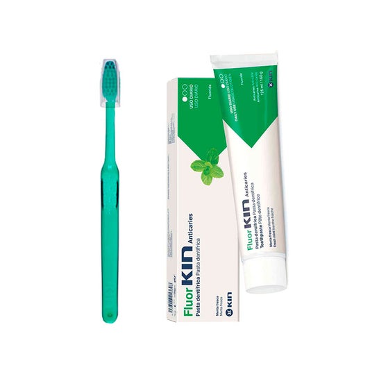 Kin Fluorkin Anticaries Fresh Mint Toothpaste + Medium Toothbrush