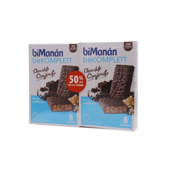 BiManán beKomplett Barritas Chocolate Crujiente 2x8uds
