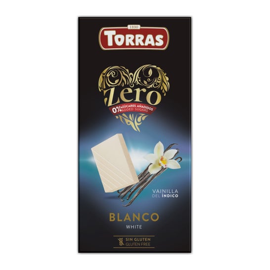 Torras Zero Chocolate Blanco Vainilla del Índico 100g