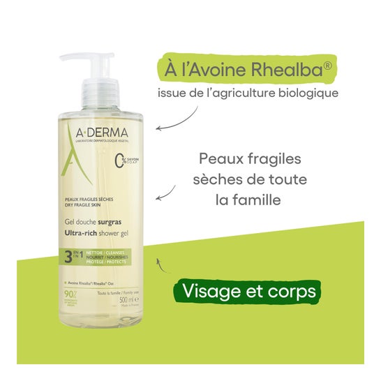 A-Derma Syndet-Flüssigseife für besonders fettige Haut 500ml