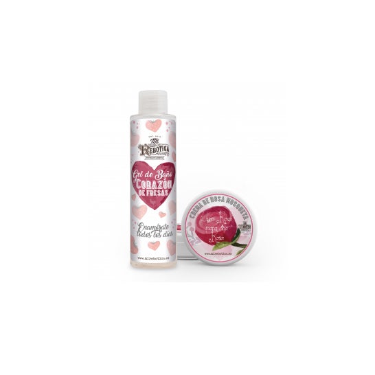 Mi rebotica Pack gel de baño aroma fresas 200 ml + crema rosa mosqueta 50 ml