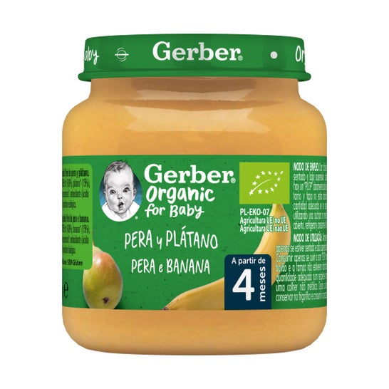 Gerber Organic Pera y Plátano 125g