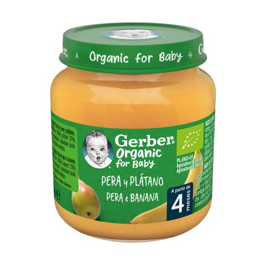 Gerber Organic Pera y Plátano 125g