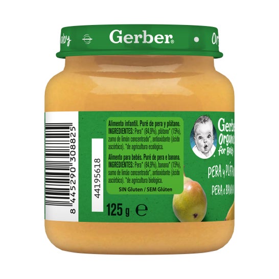 Gerber Organic Pera y Plátano 125g