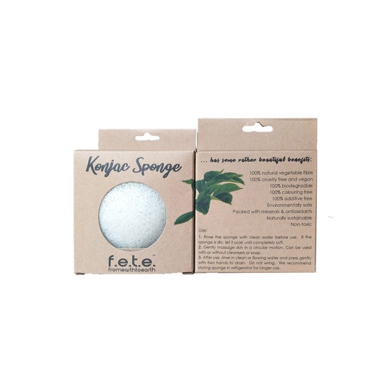 Esponja de Konjac Fibras 100% naturales From earth to earth,  (Código PF )
