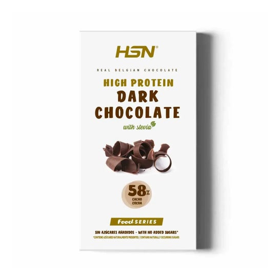 HSN Tableta Chocolate Negro Hiperproteico con Stevia Sin Azúcar 100g