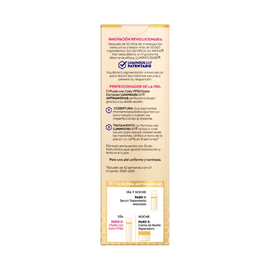 Nivea Cellular Luminous 630º Antimanchas Fluido con Color SPF20 40ml