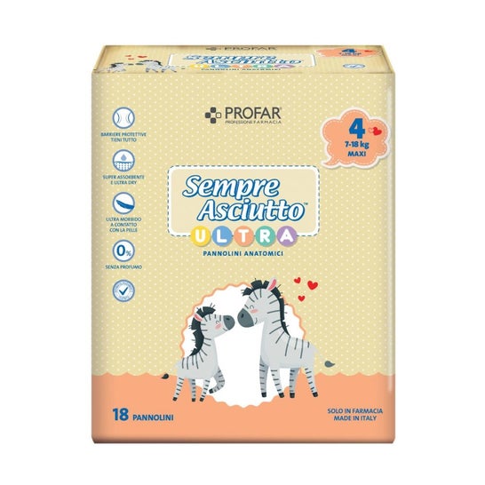 Profar Always Dry Ultra Mini Diapers 7-18kg 18 Unità