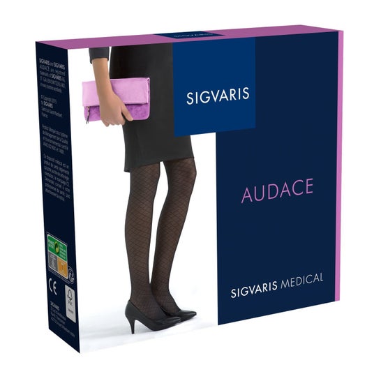 Sigvaris Audace 2 kompressionsstrømper sort lang størrelse L 1enhed