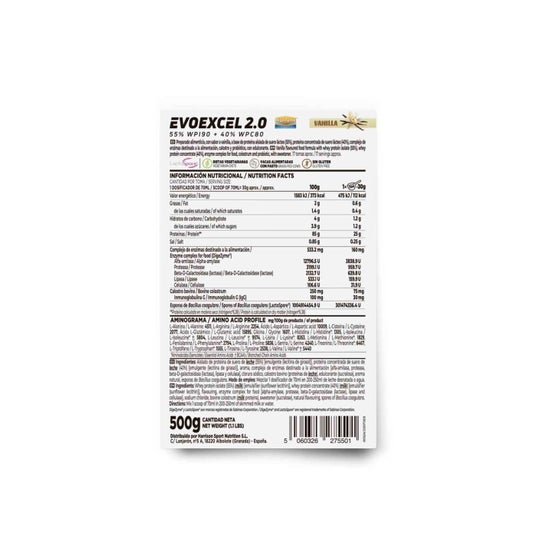 HSN Evoexcel 2.0 Whey Protein Isolate + Concentrate Vainilla 500 g