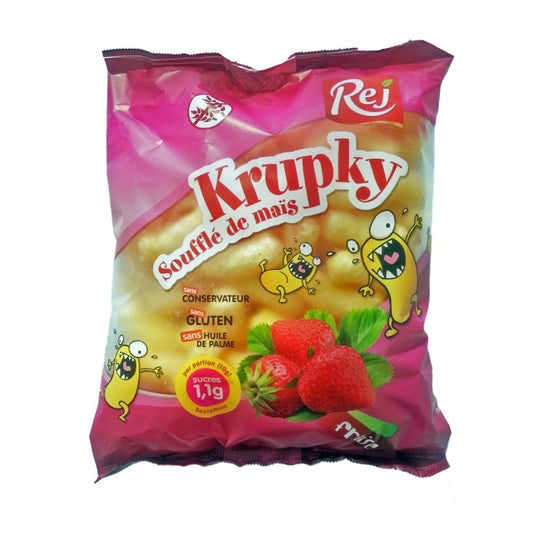 Krupky Soufflé de Maïs à la Fraise sans gluten Krupky,  (Código PF )