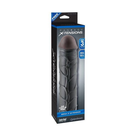 Fantasy X-Tensions Mega 3 Extensión Pene Negro 1ud