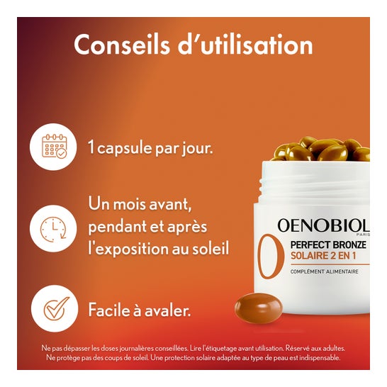 Oenobiol Perfect Bronze Solaire 2 En 1 2x30 Capsules Végétales