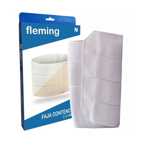 Fleming Faja Abdo Elastica Velcro Cont 4B T2 100-125cm Blanco 1ud