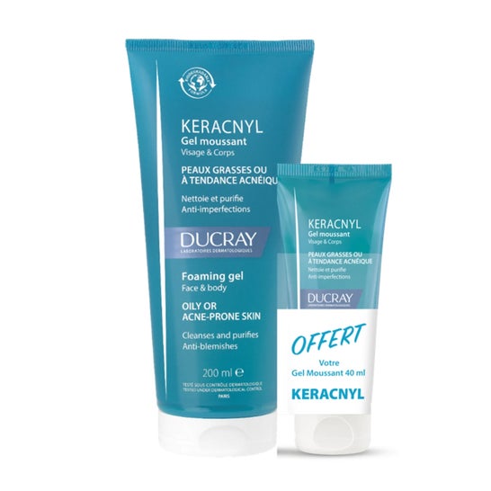 Ducray Set Keracnyl Gel Limpiador 200ml + 40ml