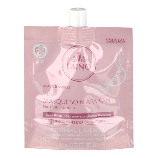 LAINO Mascarilla de tratamiento calmante  Bolsa de arcilla rosa de 16 gramos