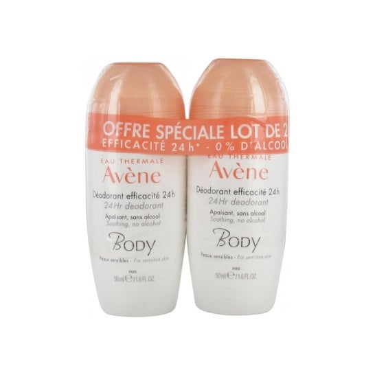 Avene Duo 24h Desodorantes Roll On Cuerpo 2x50ml