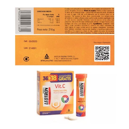 Leotron Vit.C Arancione 36comp + 18comp Leotron Vit.C Arancione 36comp + 18comp