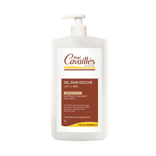 Roge Cavailles Gel Bain Surgras Lait Miel 1 Litre