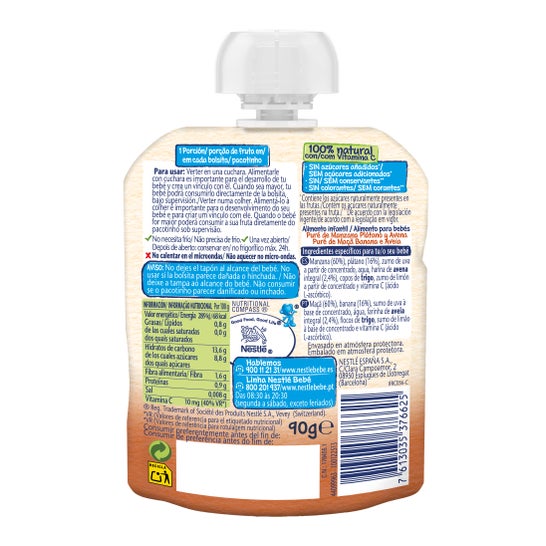 Nestle Naturnes Manzana Plátano y Avena 90 g