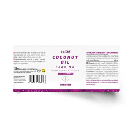 HSN Aceite de Coco 1000 mg 120 Perlas