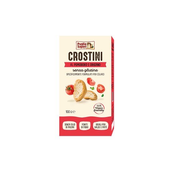 Puglia Sapori Crostini Pomodori Origano Senza Glutine 100g