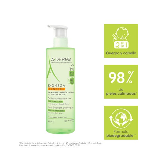A-Derma Exomega Gel Limpiador Emoliente 2en1 500ml