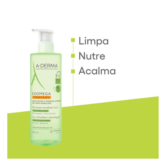 A-Derma Exomega Gel Limpiador Emoliente 2en1 500ml