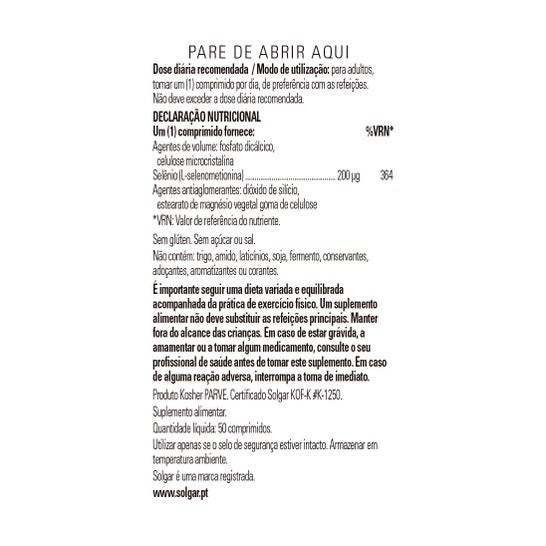 Solgar Selenio 200mcg 50 comp